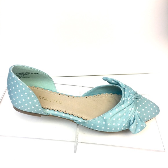 Mint Polka Dot D’Orsay Flats w Almond Point Toe - Picture 7 of 8